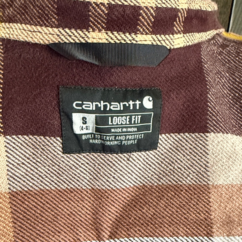 Carhartt Women’s Twill Loose Fit Plaid Shirt Jacket - Blackberry - Picture 7 of 10